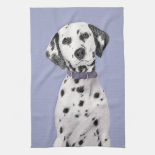 Paño De Cocina Pintura dálmata - Arte de perro original