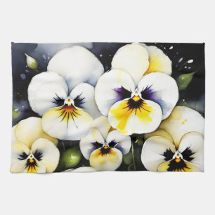 Paño De Cocina pintura de acuarela de bonito blanco