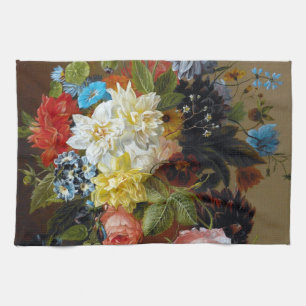 Paño De Cocina Pintura de arte con flores de época clásicas
