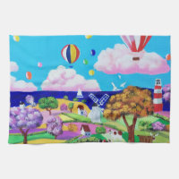 Pintura de arte popular - playa feliz