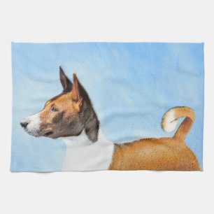 Paño De Cocina Pintura de Basenji - Arte original muy bonito