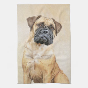 Paño De Cocina Pintura de Bullmastiff - Arte de Perro Original.