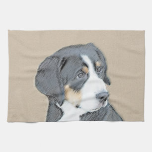 Paño De Cocina Pintura de cachorro de perro de montaña de Berna -