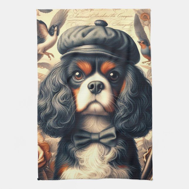 Paño De Cocina Pintura de Cavalier King Charles Spaniel (Vertical)
