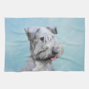 Paño De Cocina Pintura de Cesky Terrier - Arte de perro original