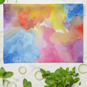 Paño De Cocina Pintura de colores vivos brillantes de color acuát