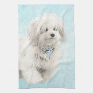 Paño De Cocina Pintura de Coton de Tulear - Arte de Perro Origina