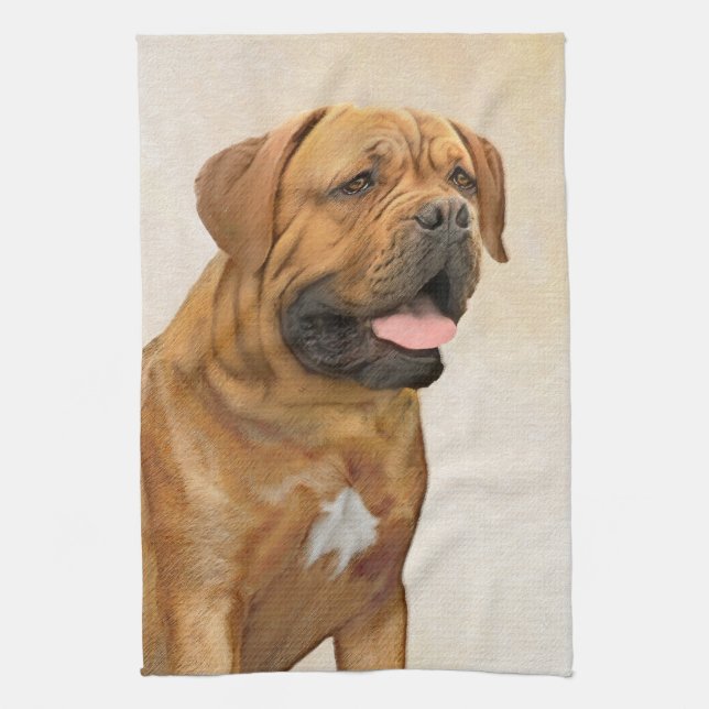 Paño De Cocina Pintura de Dogue de Burdeos - Arte de perro origin (Vertical)