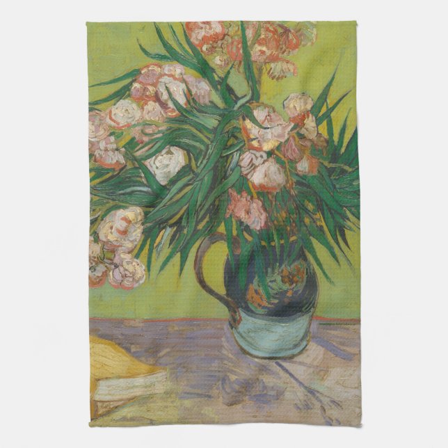 Paño De Cocina Pintura de flores de adelfa de Vincent Van Gogh (Vertical)