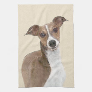 Paño De Cocina Pintura de Greyhound italiana - Arte de perros ori