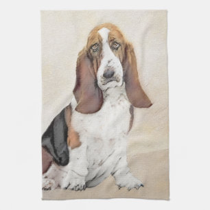 Paño De Cocina Pintura de hebilla de basset - Arte de perro origi