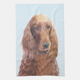 Paño De Cocina Pintura de Irish Setter - arte original lindo del