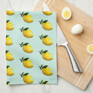 Paño De Cocina Pintura de limón acuático