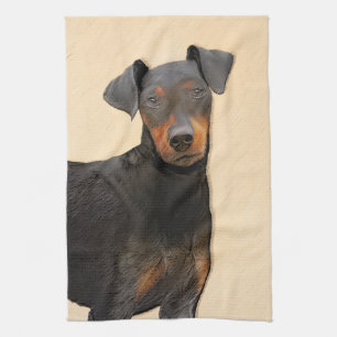Paño De Cocina Pintura de Manchester Terrier Arte Animal Original