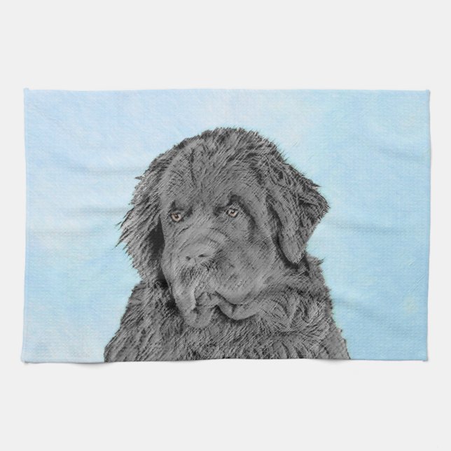 Paño De Cocina Pintura de Newfoundland - Cute original Dog Art (Horizontal)