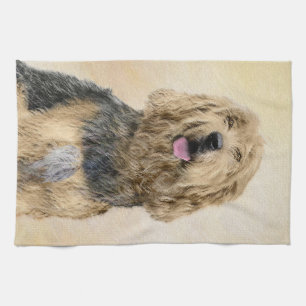 Paño De Cocina Pintura de Otterhound - Arte original y lindo de p