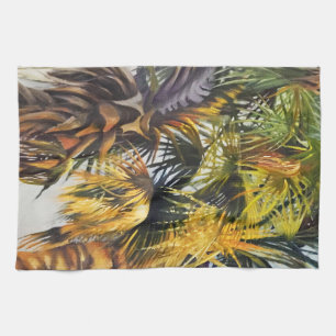 Paño De Cocina Pintura de palmeras colorida y contemporánea