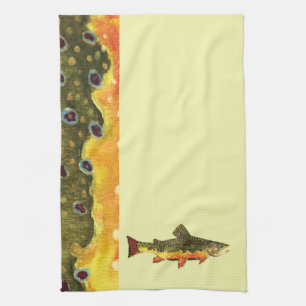 Paño De Cocina Pintura de peces de trucha rota