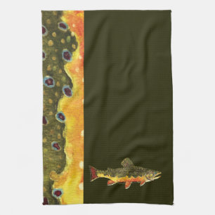 Paño De Cocina Pintura de peces de trucha rota