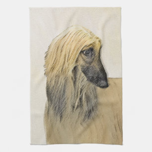 Paño De Cocina Pintura de perro afgano - Arte de perro original l