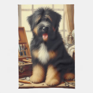 Paño De Cocina Pintura de perro de Briard