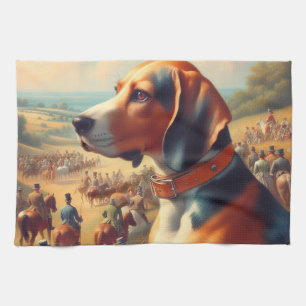 Paño De Cocina Pintura de perro de Coonhound vintage