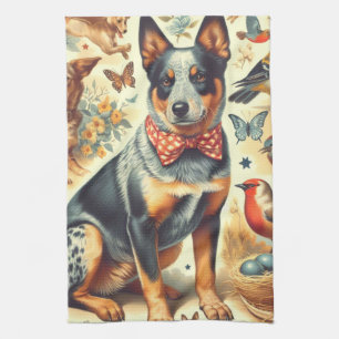 Paño De Cocina Pintura de perro de ganado antiguo de Australia