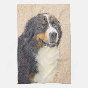 Paño De Cocina Pintura de perro de montaña de Bernese - Arte de p