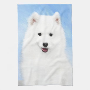 Paño De Cocina Pintura de pimienta de Samoyed - Arte Perro Origin