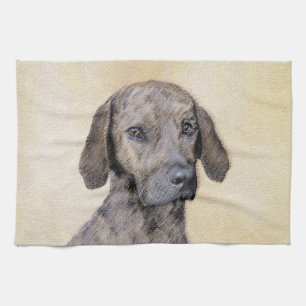 Paño De Cocina Pintura de Plott - Arte de Perro Original Lindo