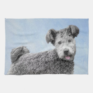 Paño De Cocina Pintura de Pumi - Arte de Perro Original.