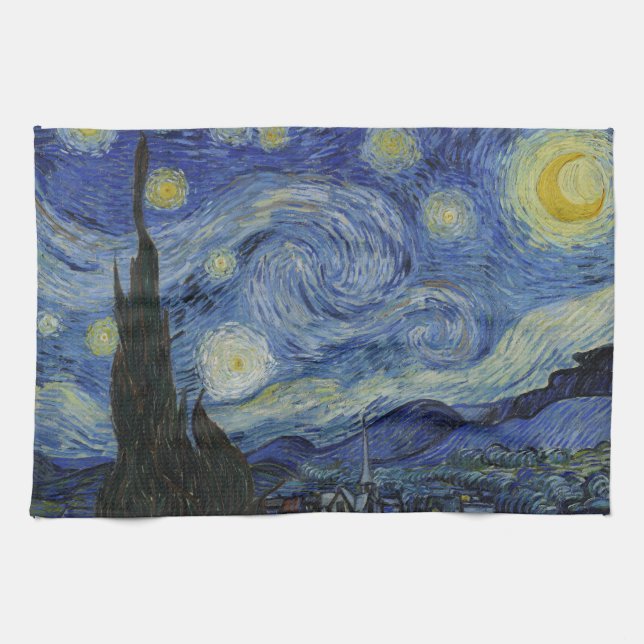 Paño De Cocina Pintura de Starry Night Vincent van Gogh (Horizontal)