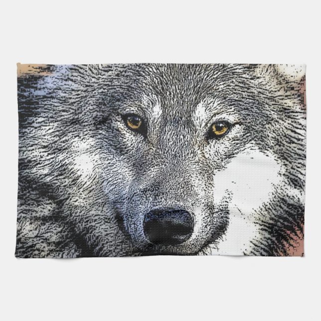 Paño De Cocina Pintura de Wolf Eyes (Horizontal)