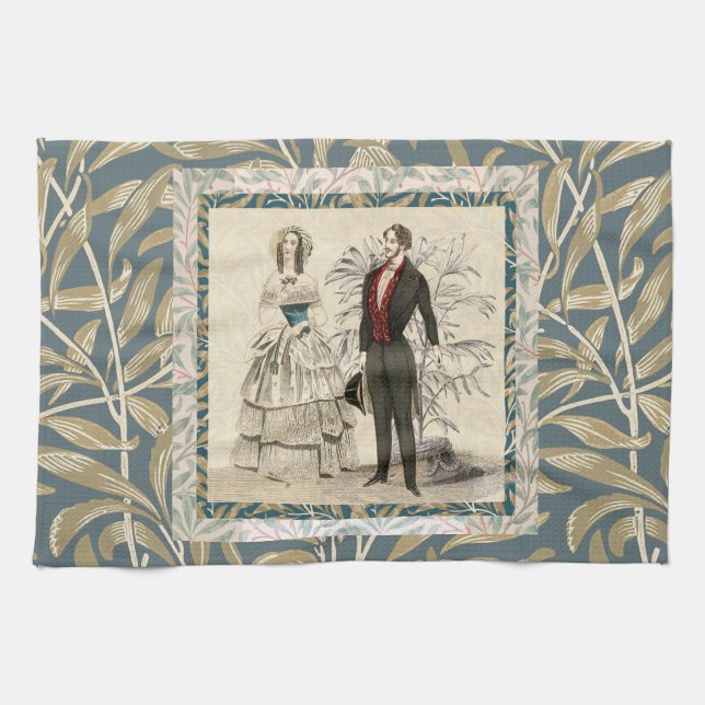 Paño De Cocina Pintura del matrimonio Boda victoriano de 1844 (Horizontal)
