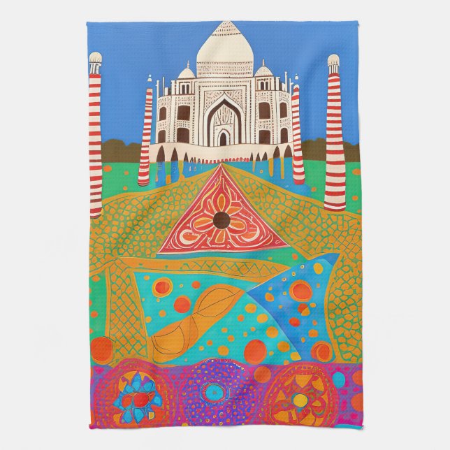 Paño De Cocina Pintura del Taj Mahal (Vertical)