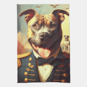 Paño De Cocina Pintura del Viejo Toro Terrier Americano