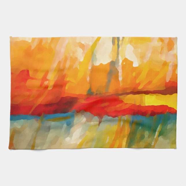 Paño De Cocina Pintura expresionista abstracta moderna (Horizontal)