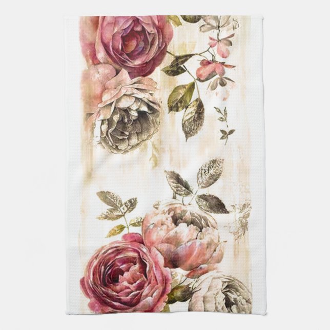 Paño De Cocina Pintura floral del Victorian hermoso (Vertical)