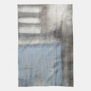 Paño De Cocina Pintura gris y azul abstracto