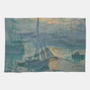 Paño De Cocina Pintura Impresionismo Marino Amanecer Monet