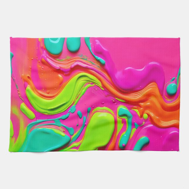 Paño De Cocina Pintura líquida vibrante (Horizontal)