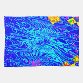 Paño De Cocina Pintura moderna de arte abstracto azul