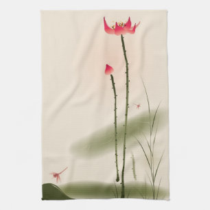Paño De Cocina Pintura oriental del estilo, Lotus alto