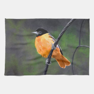 Paño De Cocina Pintura Oriole - Arte original de aves