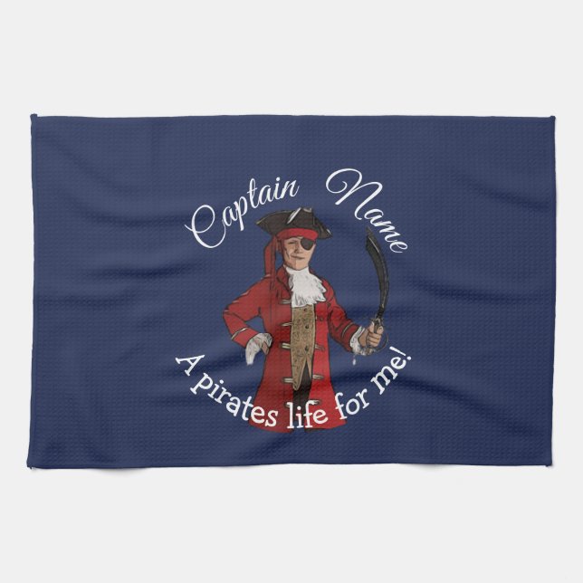 Paño De Cocina Pirata Fiesta de Nautical Blue Boy (Horizontal)