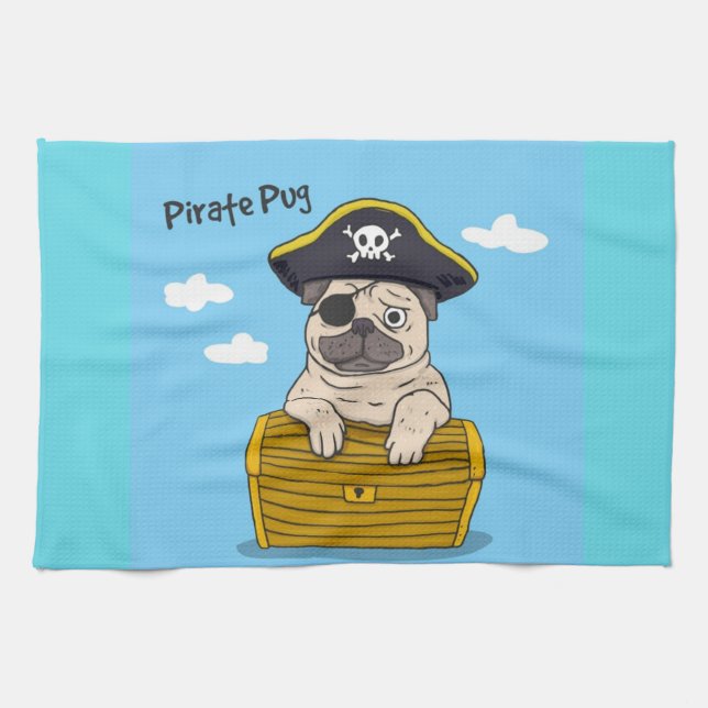 Paño De Cocina Pirate Pug (Horizontal)
