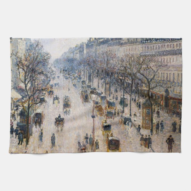 Paño De Cocina Pissarro - Boulevard Montmartre, invierno por la m (Horizontal)