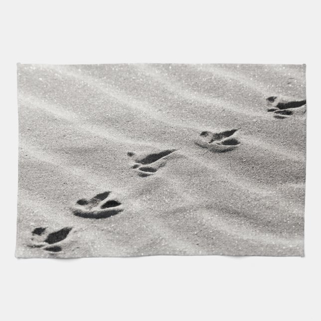 Paño De Cocina Pistas en la foto de arena (Horizontal)