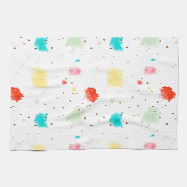 Paño De Cocina PixDezines Torta Rocios/Faux Gold (Horizontal)