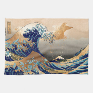Paño De Cocina PixDezines Vintage Gran Ola Hokusai 葛飾北斎の神奈川沖浪
